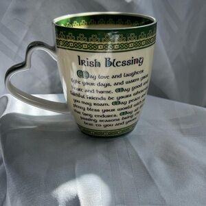 Irish Blessing Green and White Mug